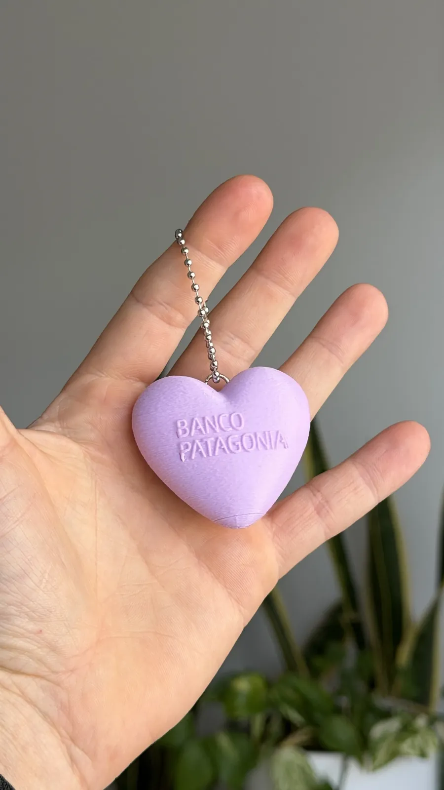 Llavero 3D corazón Banco Patagonia y VISA