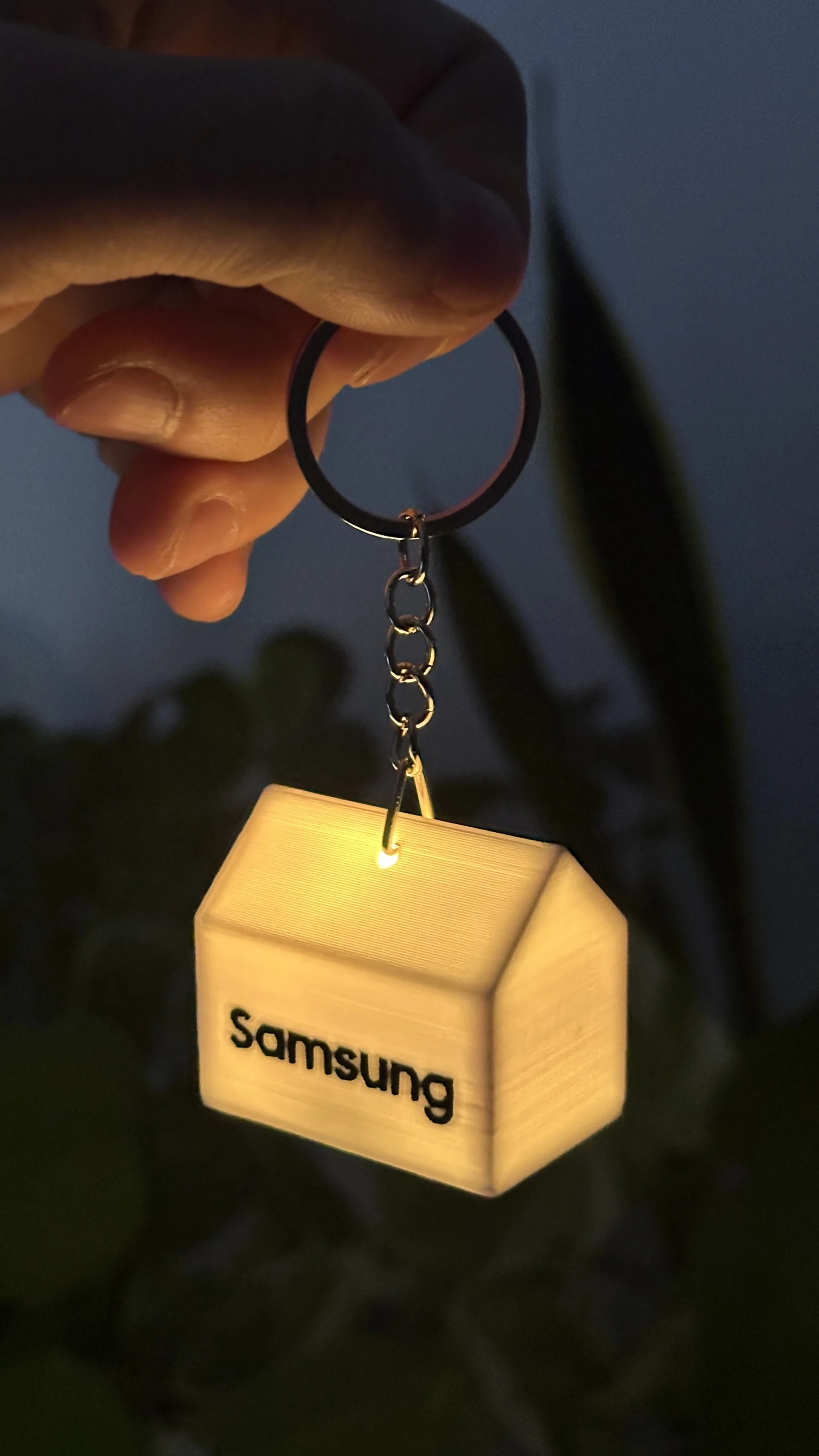 Llavero a medida con forma de casa, marca Samsung