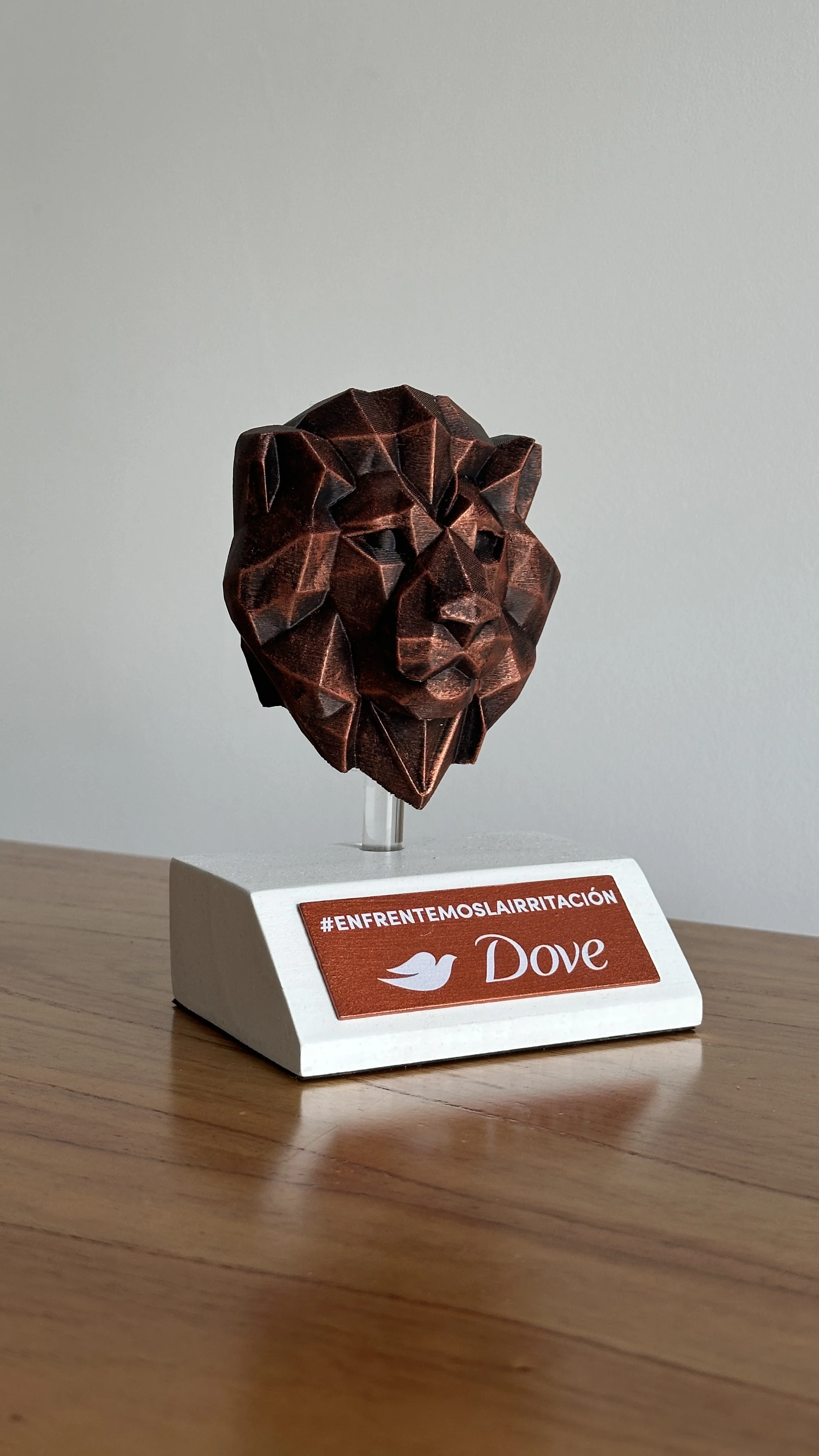 Premio Dove cabeza de león en relieve 3D